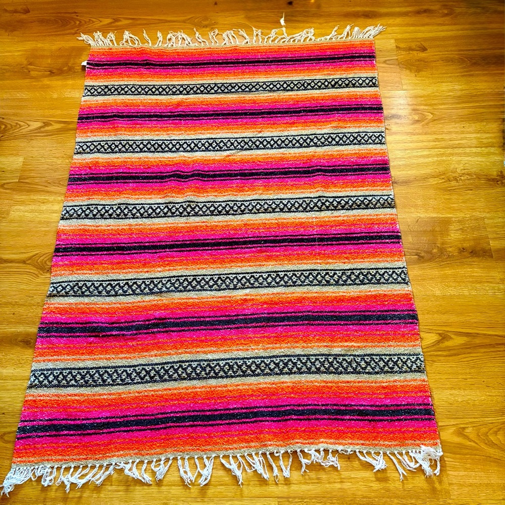 Yankee Forge Vibrant Pink Striped Woven Falsa Throw